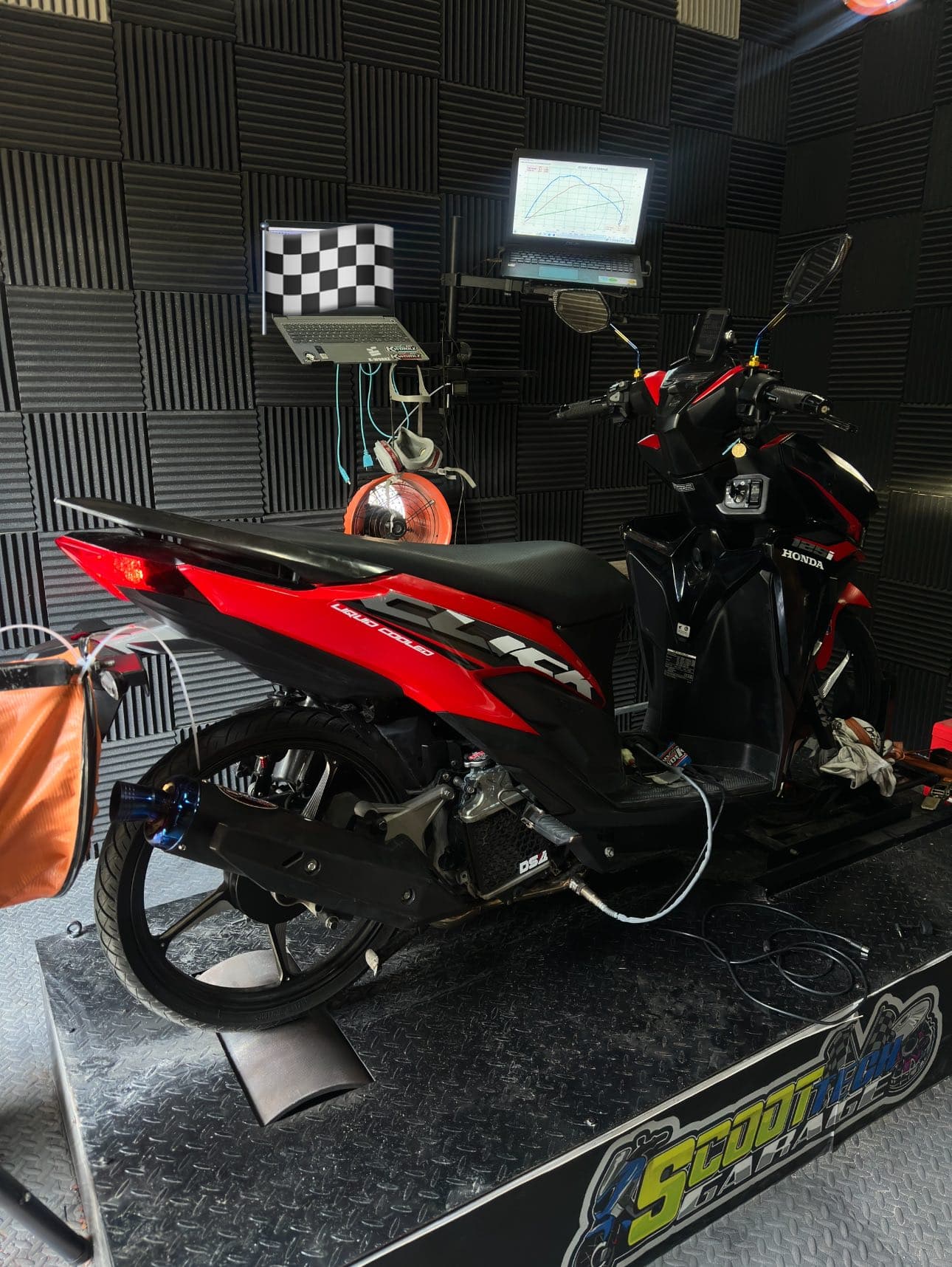 Motorcycle dyno tuning setup